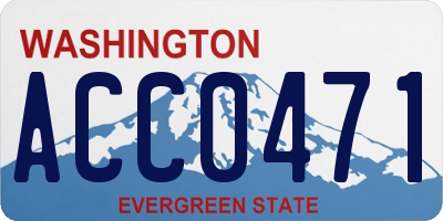 WA license plate ACC0471