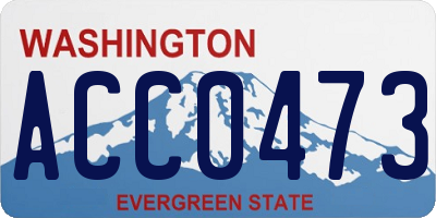 WA license plate ACC0473