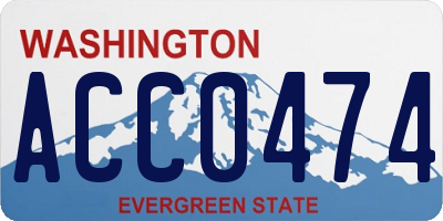 WA license plate ACC0474