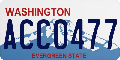 WA license plate ACC0477