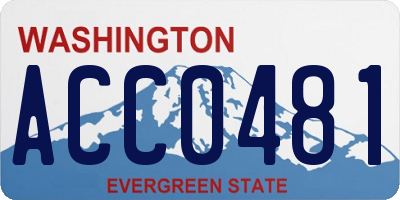 WA license plate ACC0481