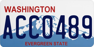 WA license plate ACC0489