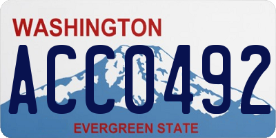 WA license plate ACC0492