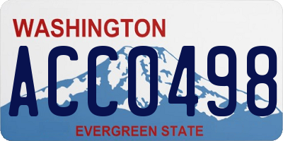 WA license plate ACC0498