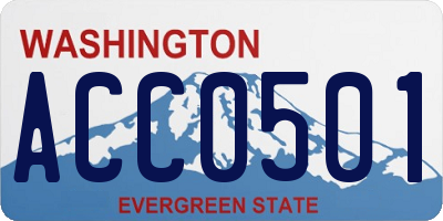 WA license plate ACC0501