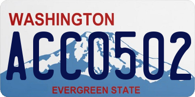 WA license plate ACC0502