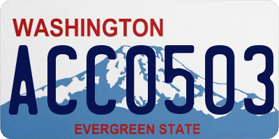 WA license plate ACC0503