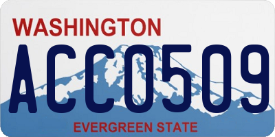 WA license plate ACC0509