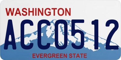 WA license plate ACC0512