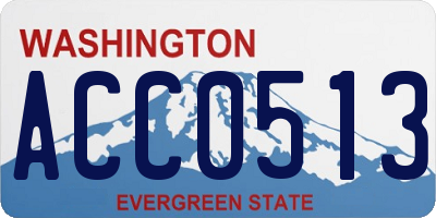 WA license plate ACC0513