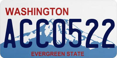 WA license plate ACC0522