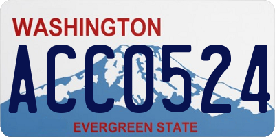 WA license plate ACC0524