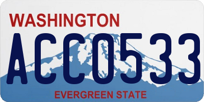 WA license plate ACC0533