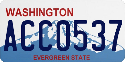 WA license plate ACC0537