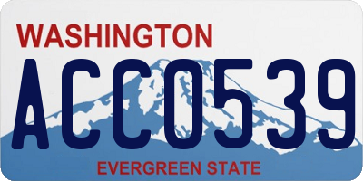 WA license plate ACC0539