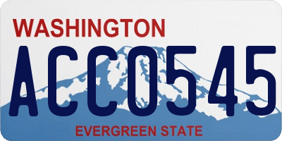 WA license plate ACC0545