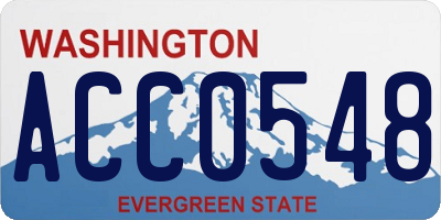 WA license plate ACC0548