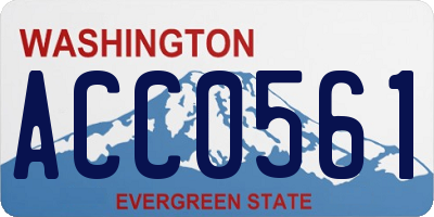 WA license plate ACC0561