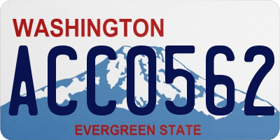 WA license plate ACC0562