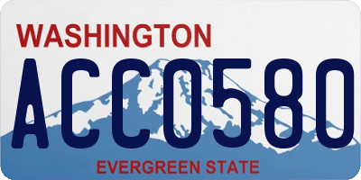 WA license plate ACC0580