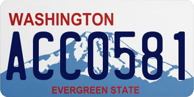 WA license plate ACC0581