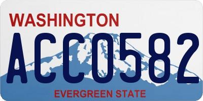 WA license plate ACC0582