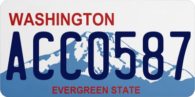 WA license plate ACC0587