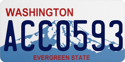 WA license plate ACC0593