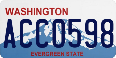 WA license plate ACC0598