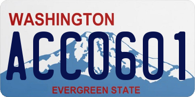 WA license plate ACC0601