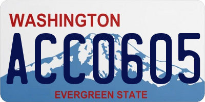 WA license plate ACC0605