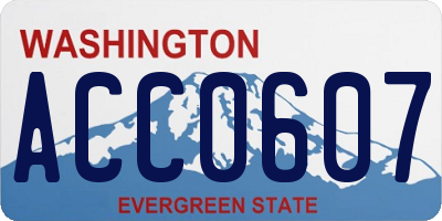 WA license plate ACC0607
