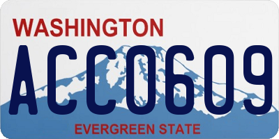 WA license plate ACC0609