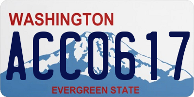 WA license plate ACC0617
