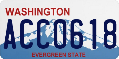 WA license plate ACC0618