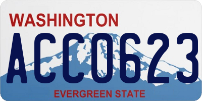 WA license plate ACC0623