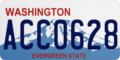 WA license plate ACC0628