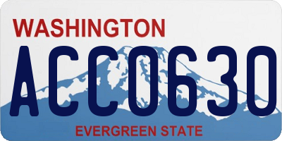WA license plate ACC0630