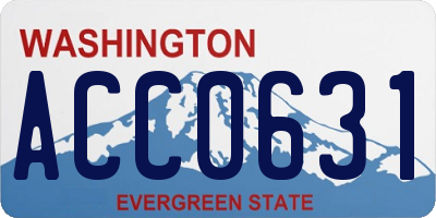 WA license plate ACC0631