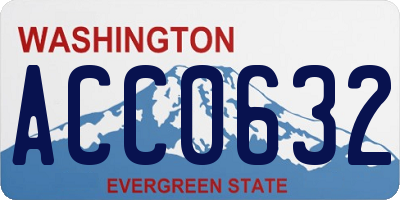 WA license plate ACC0632