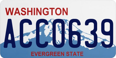 WA license plate ACC0639