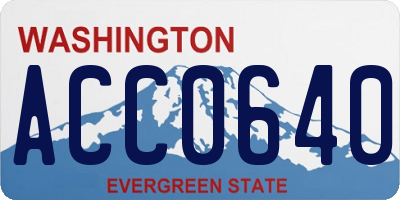 WA license plate ACC0640