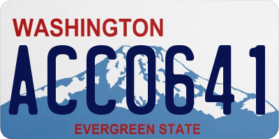 WA license plate ACC0641