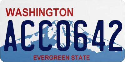 WA license plate ACC0642