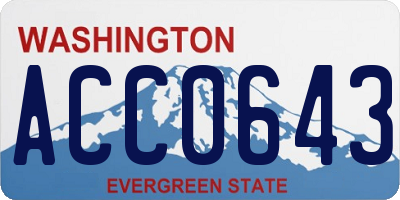 WA license plate ACC0643