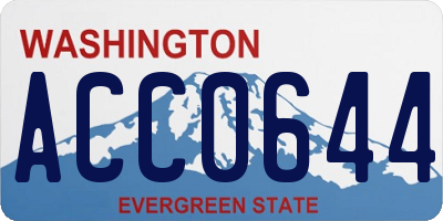 WA license plate ACC0644