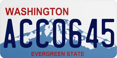 WA license plate ACC0645