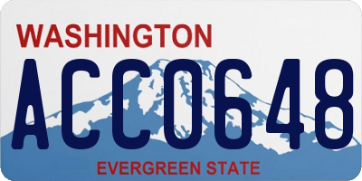 WA license plate ACC0648