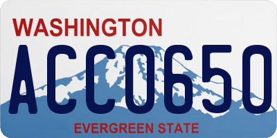 WA license plate ACC0650