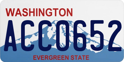 WA license plate ACC0652